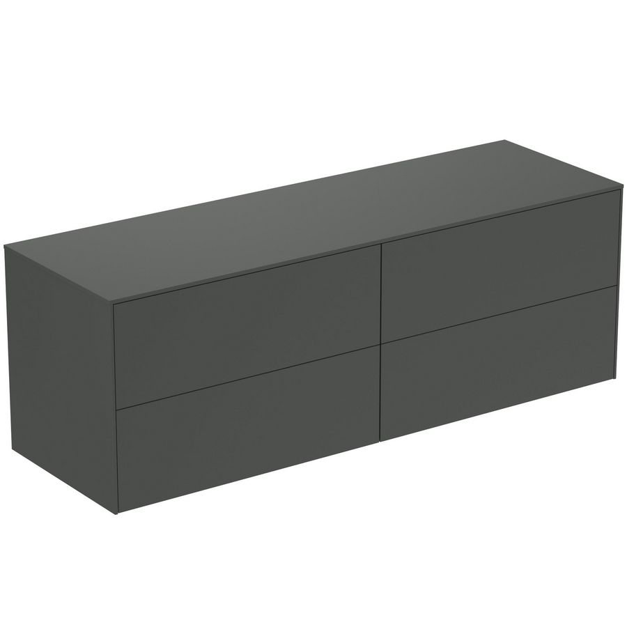 Conca wastafelmeubel 160x50x55cm 4 laden afdekblad zonder uitsnijding mat antraciet