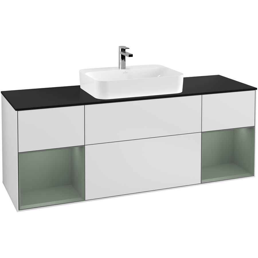 Wastafelonderkast Finion 1600x603x501mm White Matt Lacquer F452GMMT