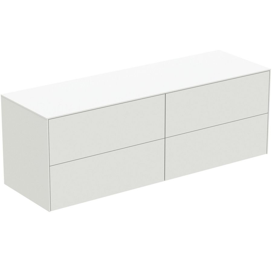 Conca wastafelmeubel 160x50x55cm 4 laden afdekblad zonder uitsnijding matt white