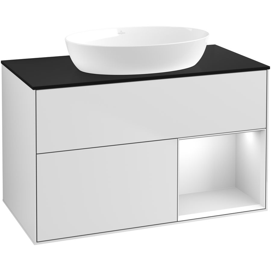 Wastafelonderkast Finion 1000x603x501mm White Matt Lacquer FA22MTMT