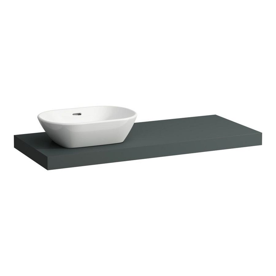 Wastafelblad LANI 120cm met uitsparing links traffic grey