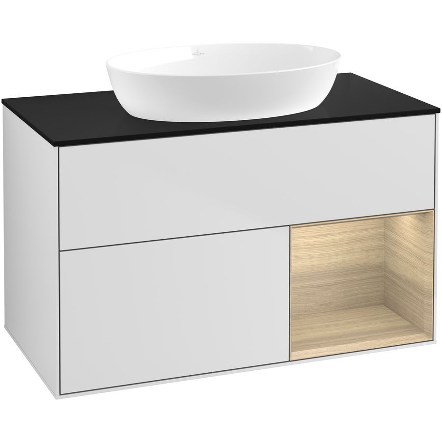 Wastafelonderkast Finion 1000x603x501mm White Matt Lacquer FA22PCMT