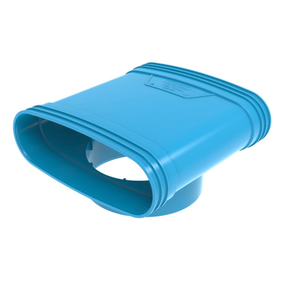 T-stuk verlopend lijm 90° PVC luchtverdeelsysteem VENTIZA blauw (235x80mm) x Ø160mm x (235x80mm) 3x mof