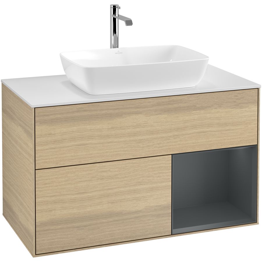 Wastafelonderkast Finion 1000x603x501mm Oak Veneer F781HGPC