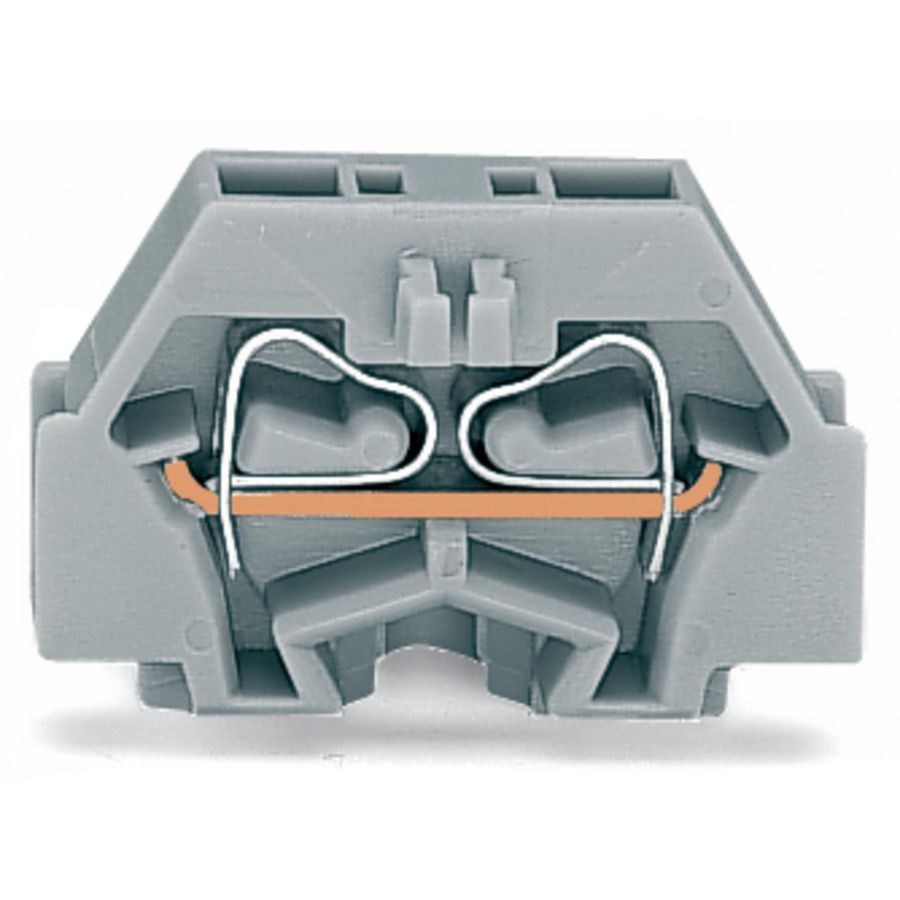 2-draads klem z. drukknop +bev.flens grijs 260-301 VVE=50