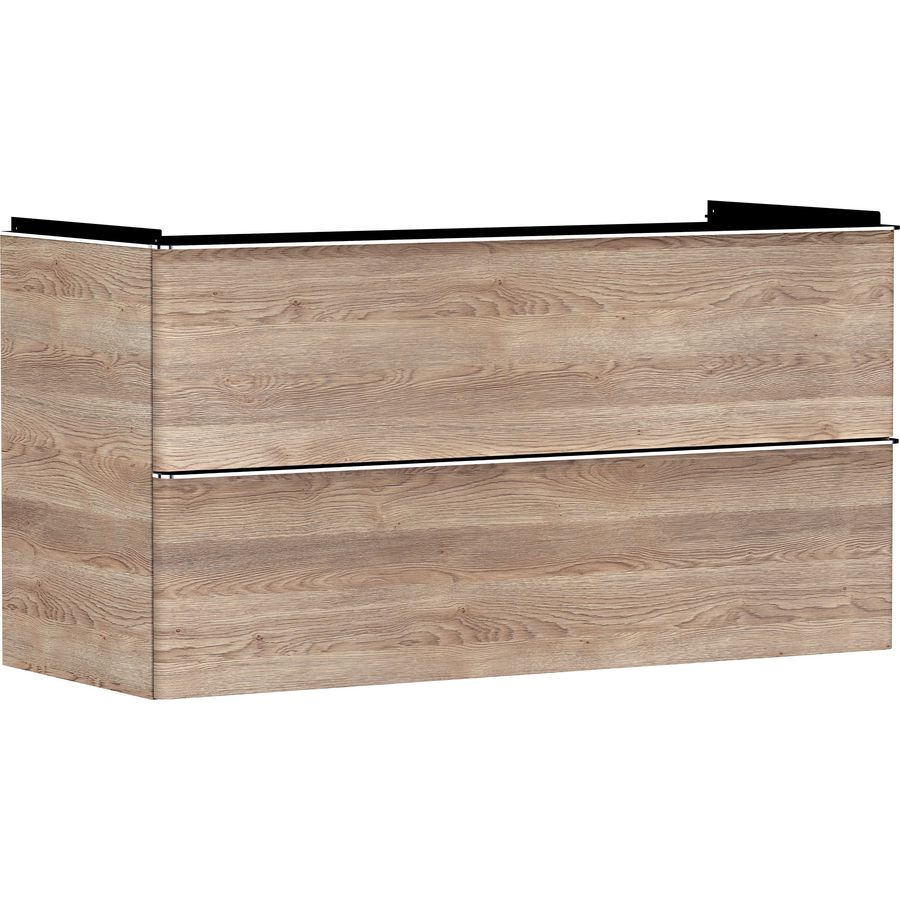 Onderkast Natural Oak 1180x475mm 2x la tbv wastafel greepkleur chroom Xelu Q 54037000