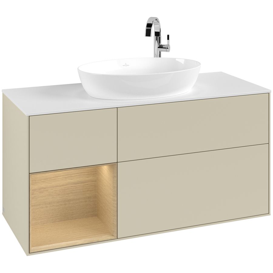 Wastafelonderkast Finion 1200x603x501mm S.Grey Matt Lacquer F941PCHJ