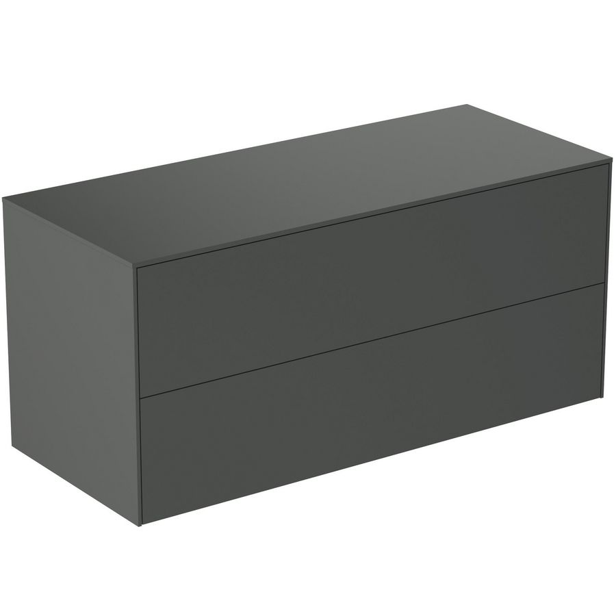 Conca wastafelmeubel 120x50x55cm 2 laden afdekblad zonder uitsnijding mat antraciet