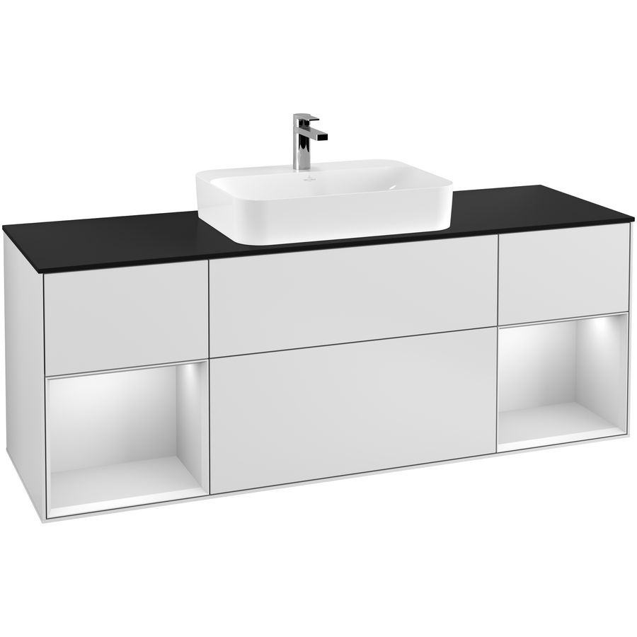 Wastafelonderkast Finion 1600x603x501mm White Matt Lacquer F452MTMT