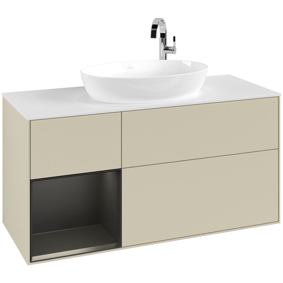Wastafelonderkast Finion 1200x603x501mm S.Grey Matt Lacquer F941PDHJ