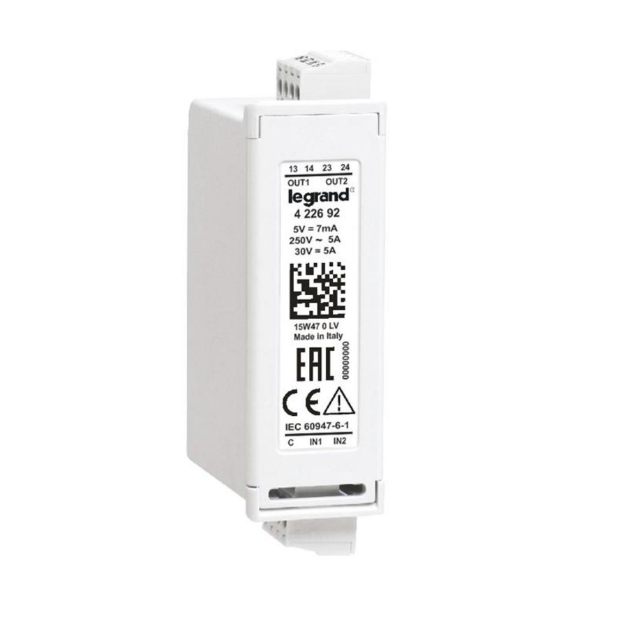 Module 2 digitale ingang /2 rel voor bronwis