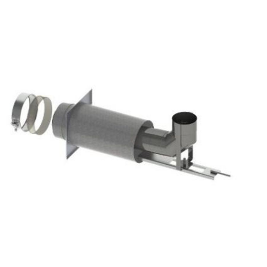 Schoorsteenaansl. RVS d150/100 met bocht 90° Ø100
