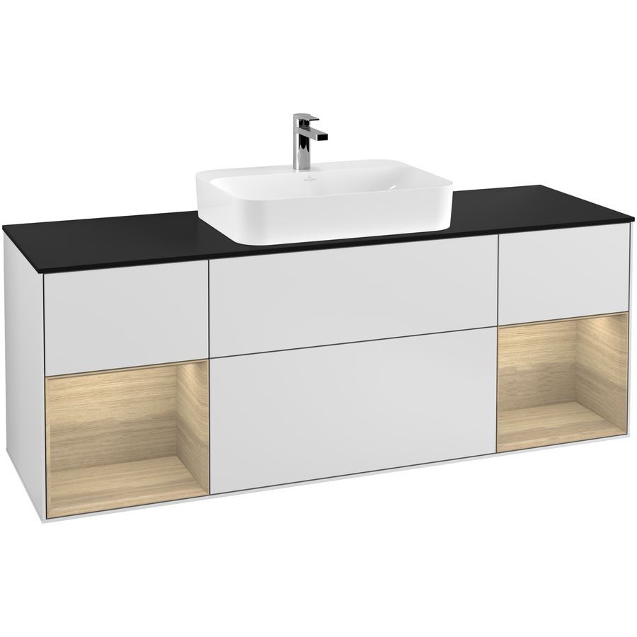 Wastafelonderkast Finion 1600x603x501mm White Matt Lacquer F452PCMT