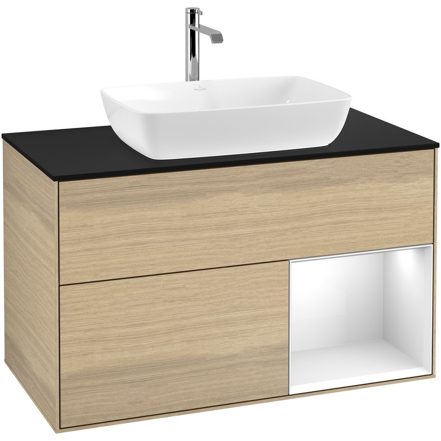 Wastafelonderkast Finion 1000x603x501mm Oak Veneer F782GFPC