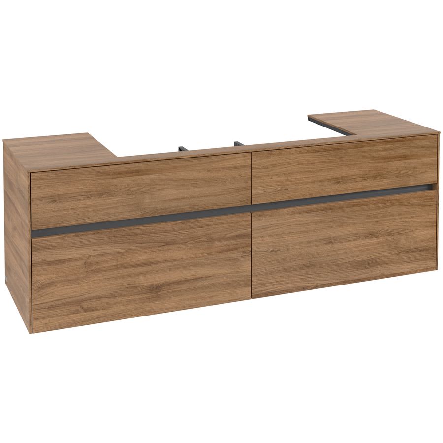 Wastafelonderkast Collaro 1600x548x500mm Oak Kansas C03100RH