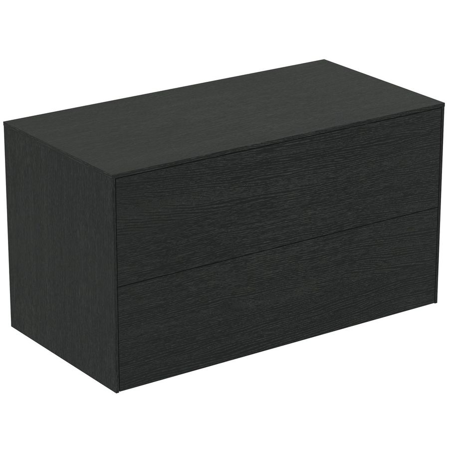 Conca wastafelmeubel 100x50x55cm 2 laden afdekblad zonder uitsnijding smoked oak