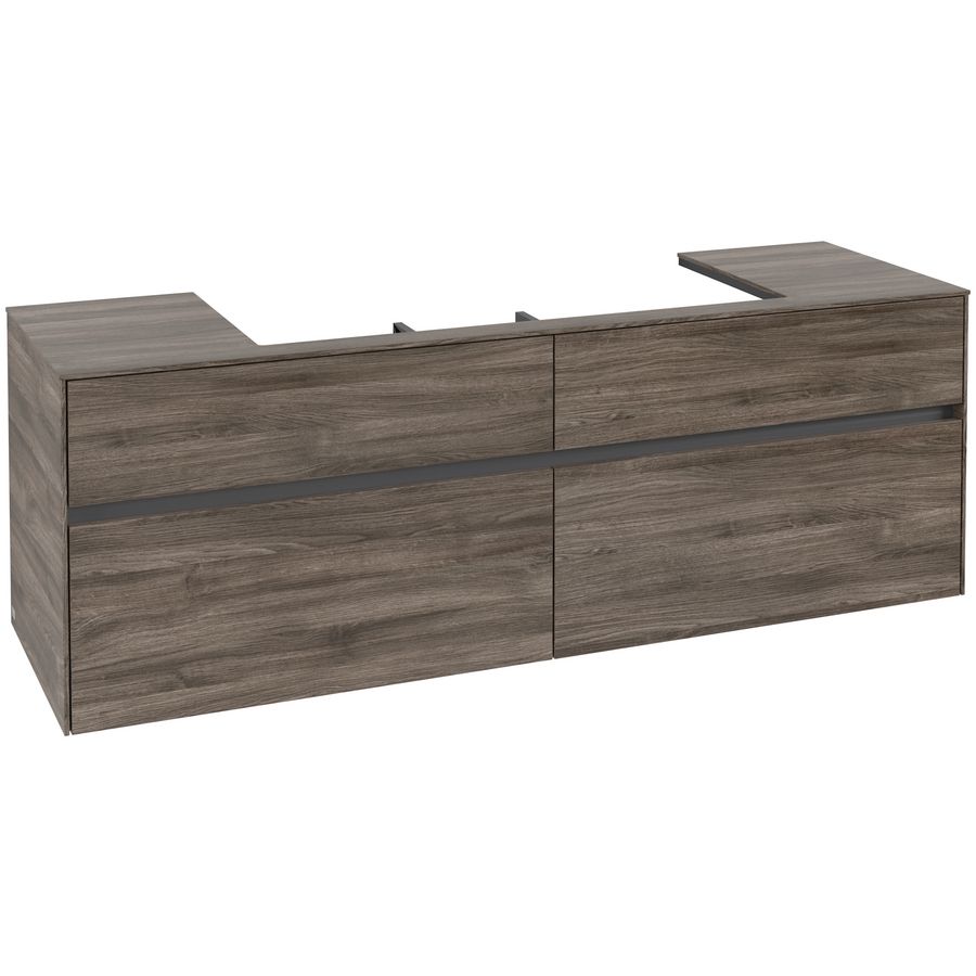 Wastafelonderkast Collaro 1600x548x500mm Stone Oak C03100RK
