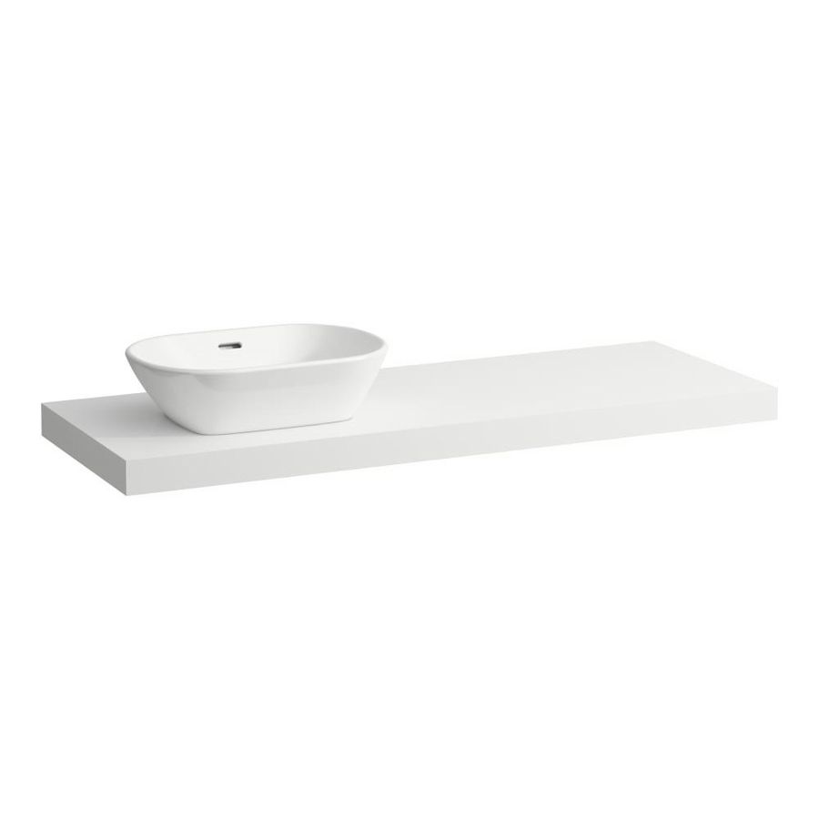 Wastafelblad LANI 140cm met uitsparing links mat wit