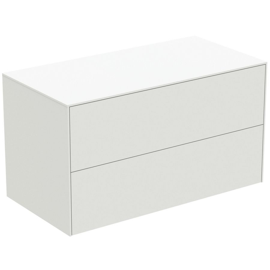 Conca wastafelmeubel 100x50x55cm 2 laden afdekblad zonder uitsnijding matt white