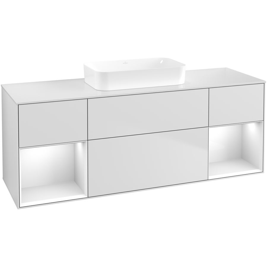 Wastafelonderkast Finion 1600x603x501mm White Matt Lacquer F741GFMT