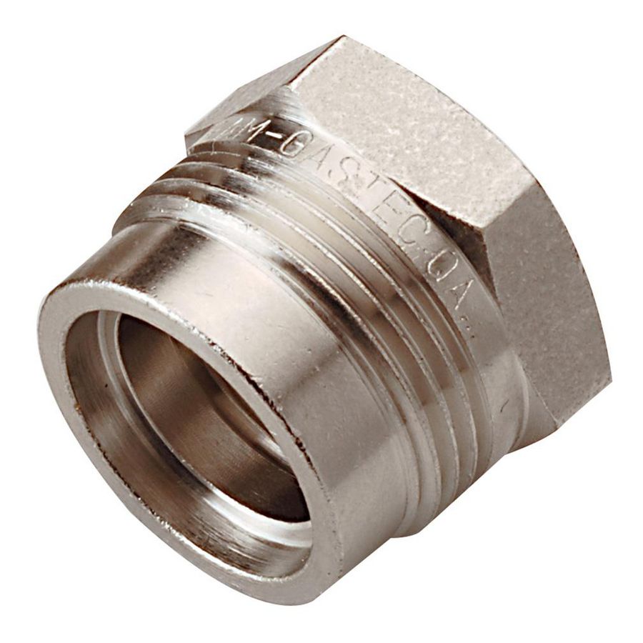 Gasaansluitstuk recht 3/8"bn.x M24 bt. messing vernikkeld VVE=10