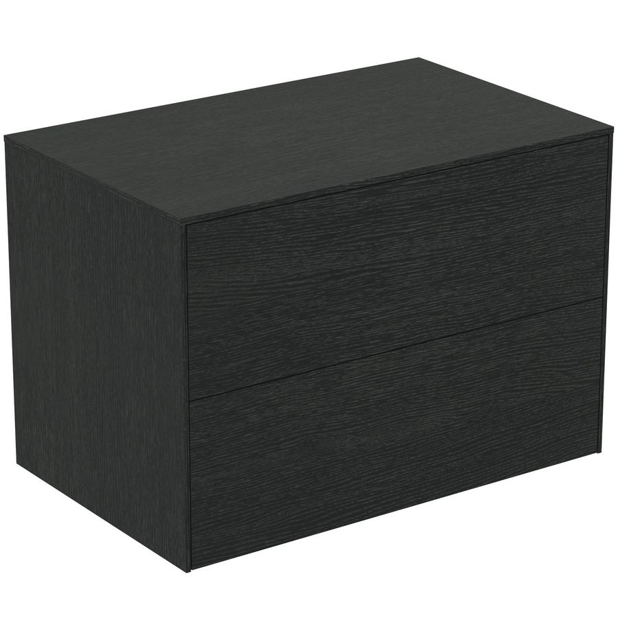 Conca wastafelmeubel 80x50x55cm 2 laden afdekblad zonder uitsnijding smoked oak