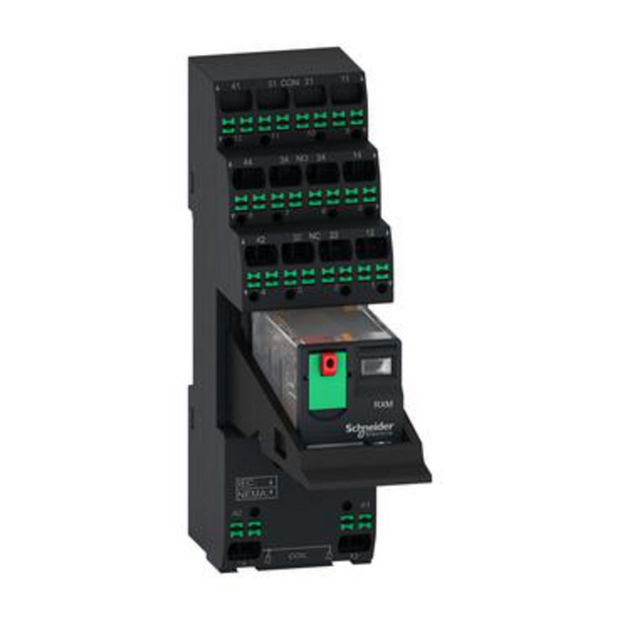 Harmony mini-relais 12A 2CO LED vergrendelknop push-i VVE=10