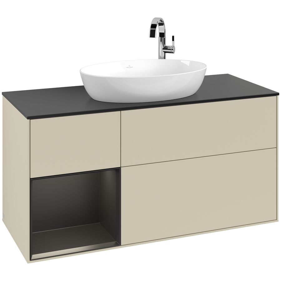 Wastafelonderkast Finion 1200x603x501mm S.Grey Matt Lacquer F942PDHJ