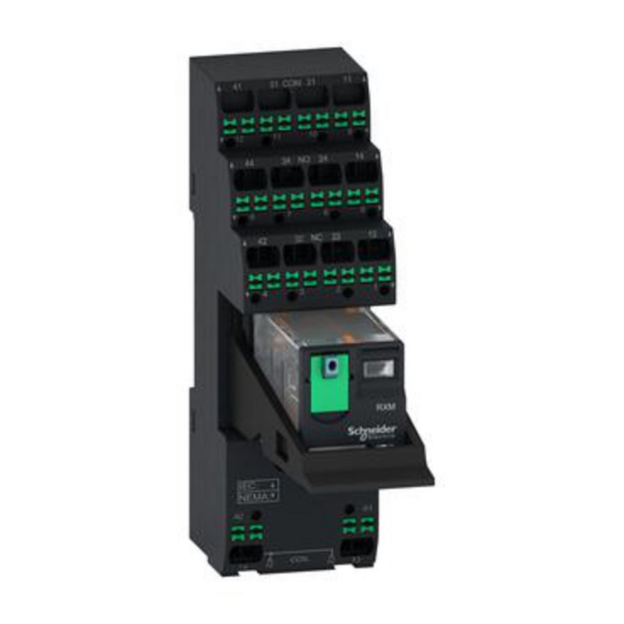Harmony mini-relais 12A 2CO LED vergrendelknop push-i VVE=10