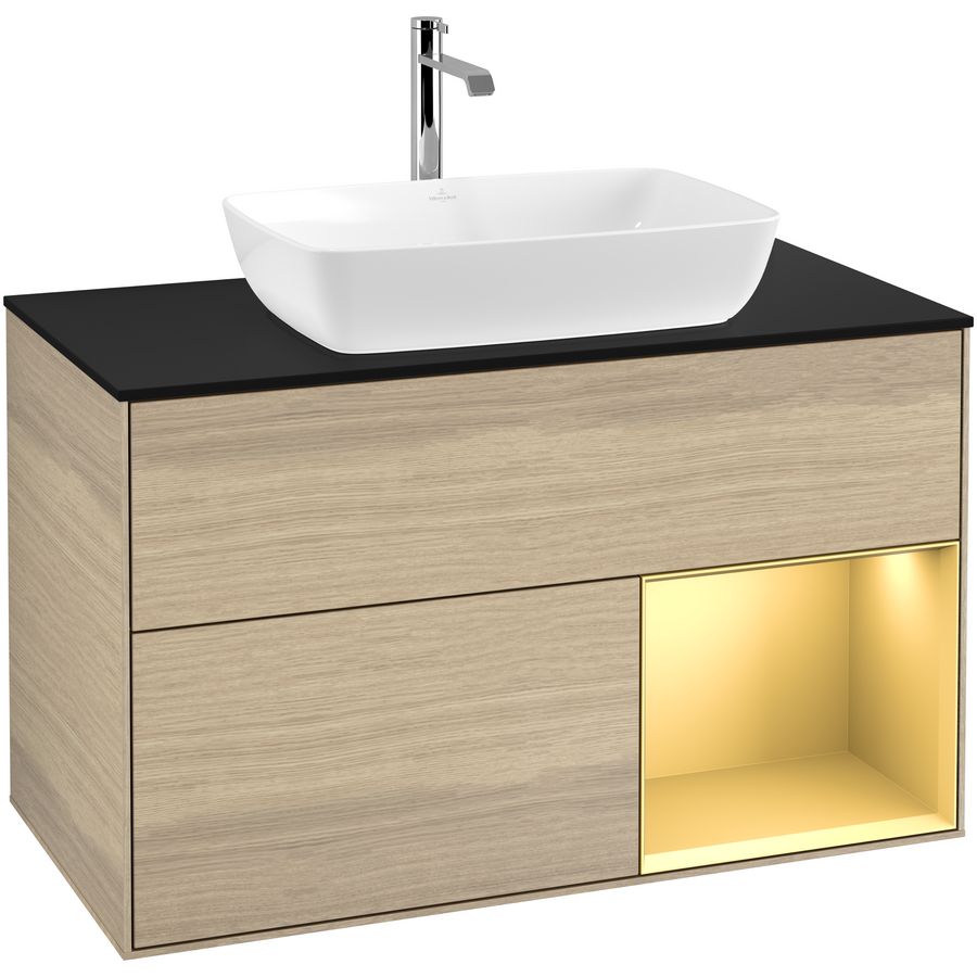 Wastafelonderkast Finion 1000x603x501mm Oak Veneer F782HFPC