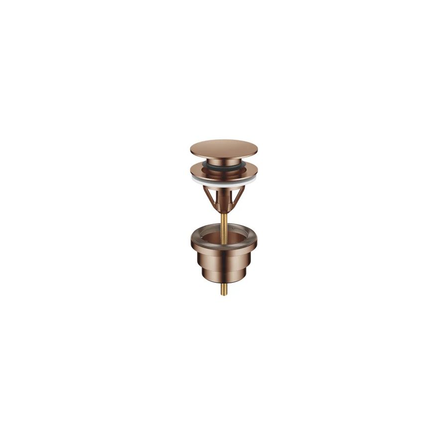 Afvoer. druksluiting 1 1/4" Brons gebors.