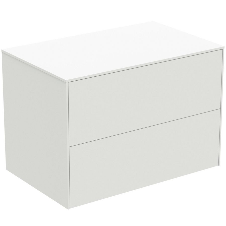 Conca wastafelmeubel 80x50x55cm 2 laden afdekblad zonder uitsnijding matt white