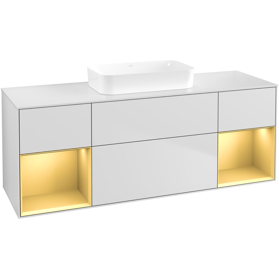 Wastafelonderkast Finion 1600x603x501mm White Matt Lacquer F741HFMT