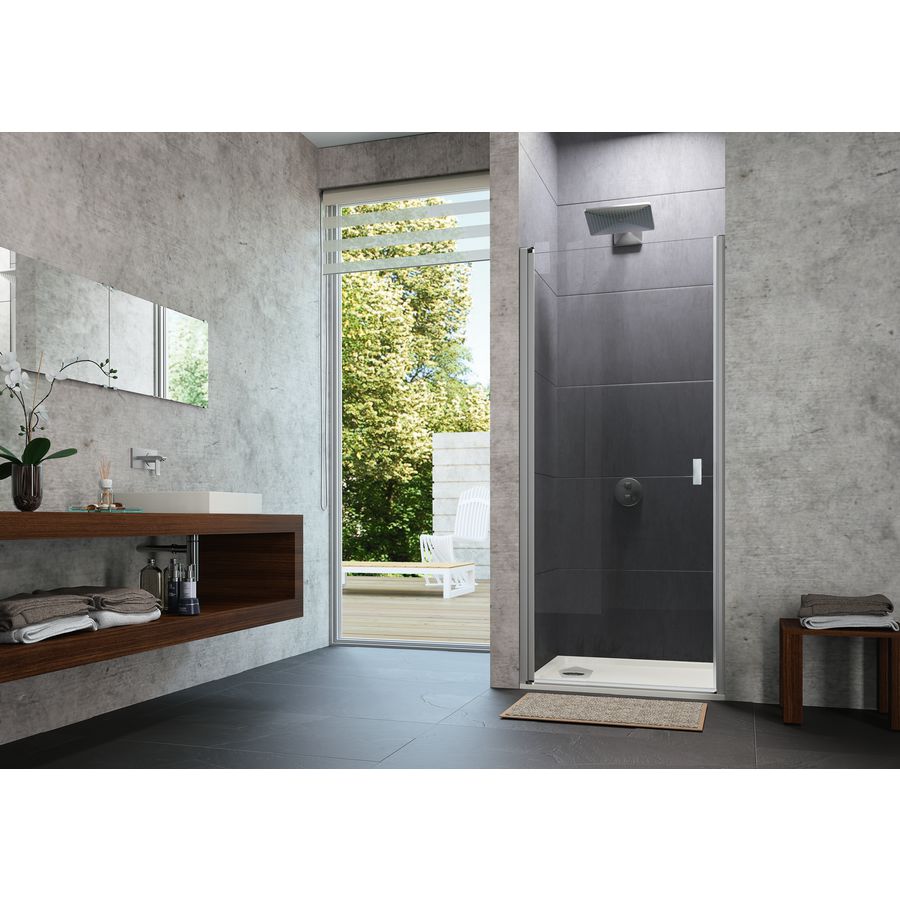 Design Pure zwaaideur 890-915x2000mm zilvermat helder