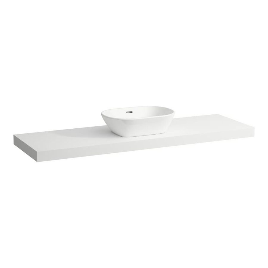 Wastafelblad LANI 160cm met uitsparing midden mat wit