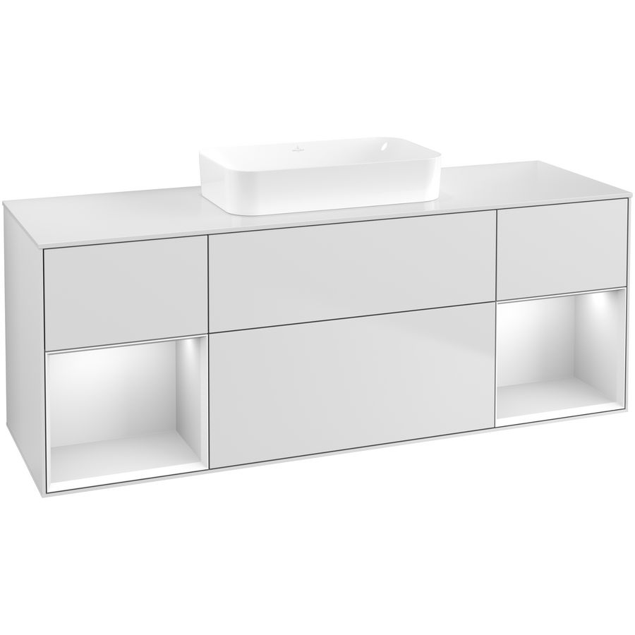 Wastafelonderkast Finion 1600x603x501mm White Matt Lacquer F741MTMT