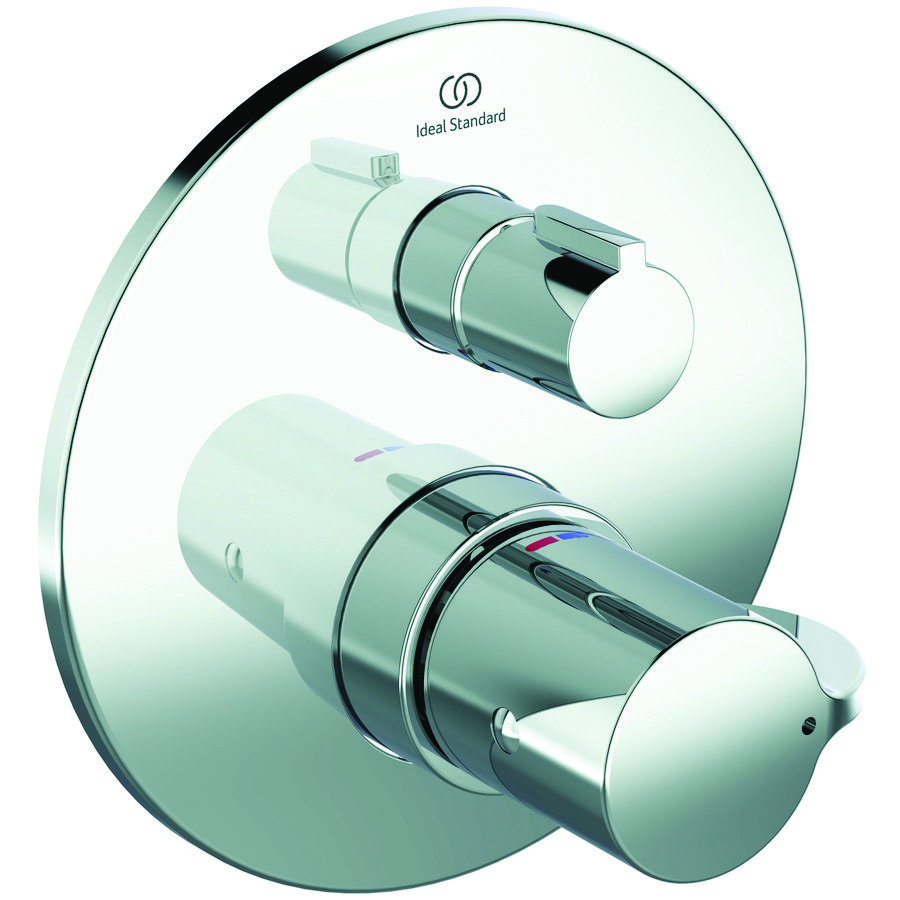 Ceraplus 2 afb.deel inb.thermostaat chroom met omstel+stopkraan