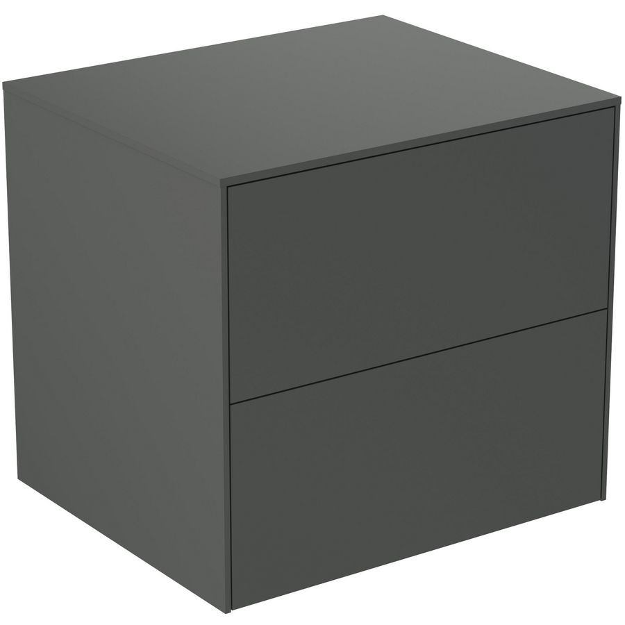 Conca wastafelmeubel 60x50x55cm 2 laden afdekblad zonder uitsnijding mat antraciet