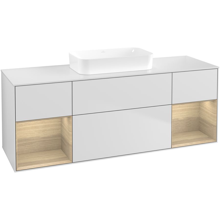 Wastafelonderkast Finion 1600x603x501mm White Matt Lacquer F741PCMT