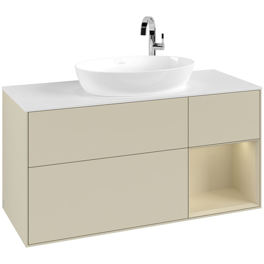 Wastafelonderkast Finion 1200x603x501mm S.Grey Matt Lacquer F951HJHJ