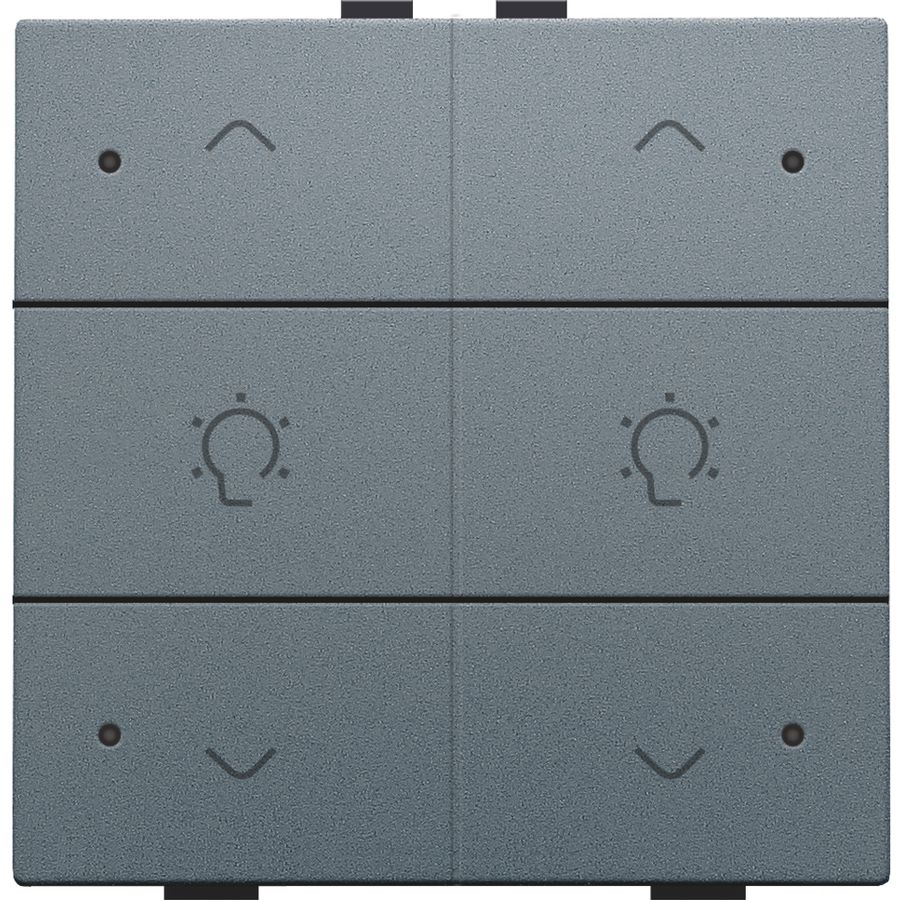 Dubbele dimbediening met led Home Control blue grey