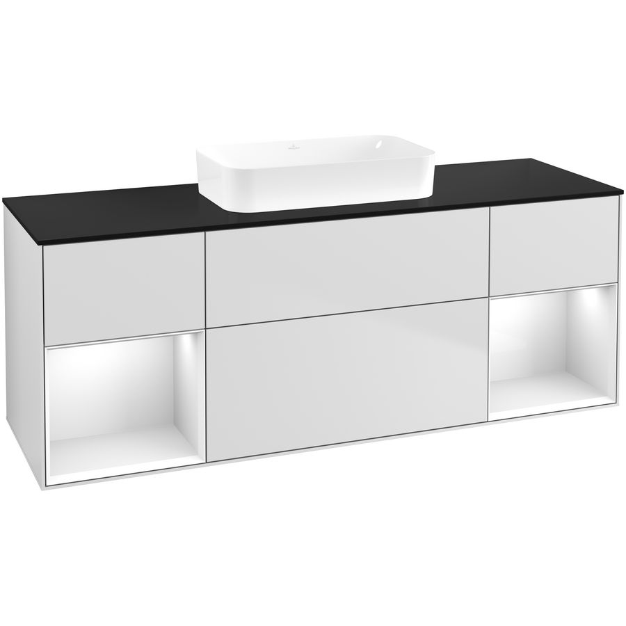 Wastafelonderkast Finion 1600x603x501mm White Matt Lacquer F742GFMT