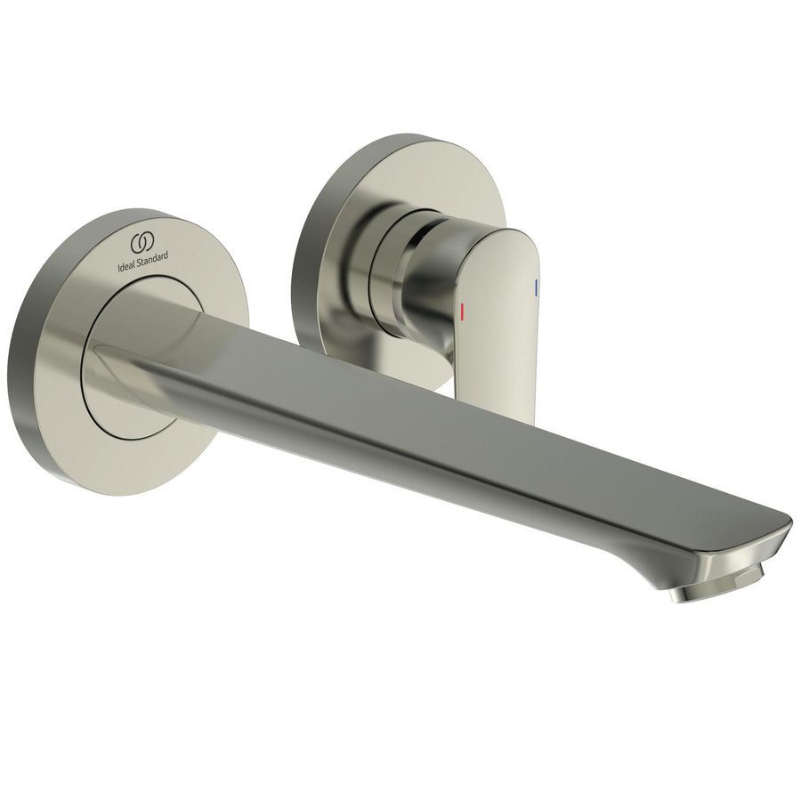 Connect Air wandmengkraan met uitloop 225mm 2 opbouwdelen silver storm (rvs look)