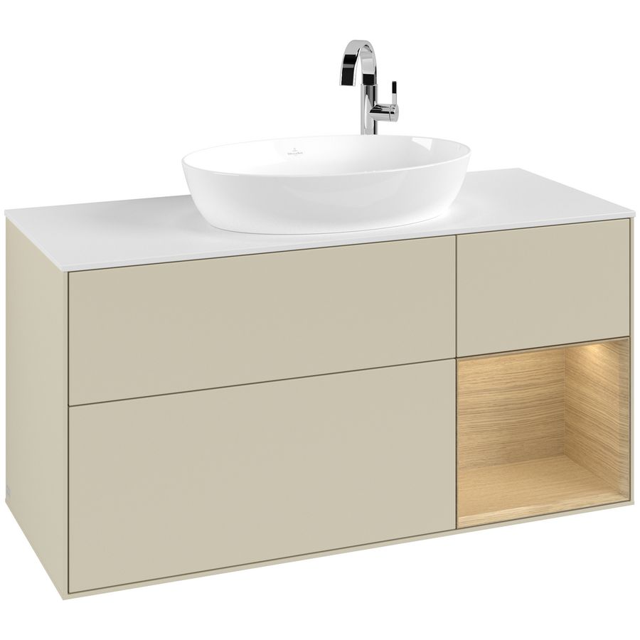 Wastafelonderkast Finion 1200x603x501mm S.Grey Matt Lacquer F951PCHJ