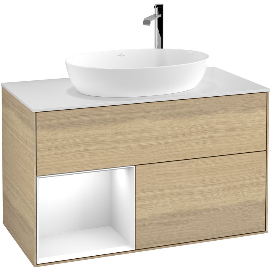 Wastafelonderkast Finion 1000x603x501mm Oak Veneer F891GFPC