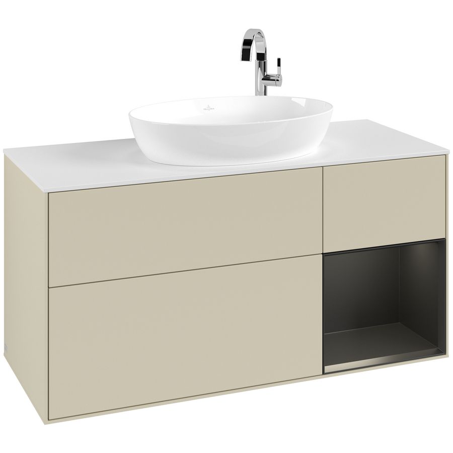 Wastafelonderkast Finion 1200x603x501mm S.Grey Matt Lacquer F951PDHJ