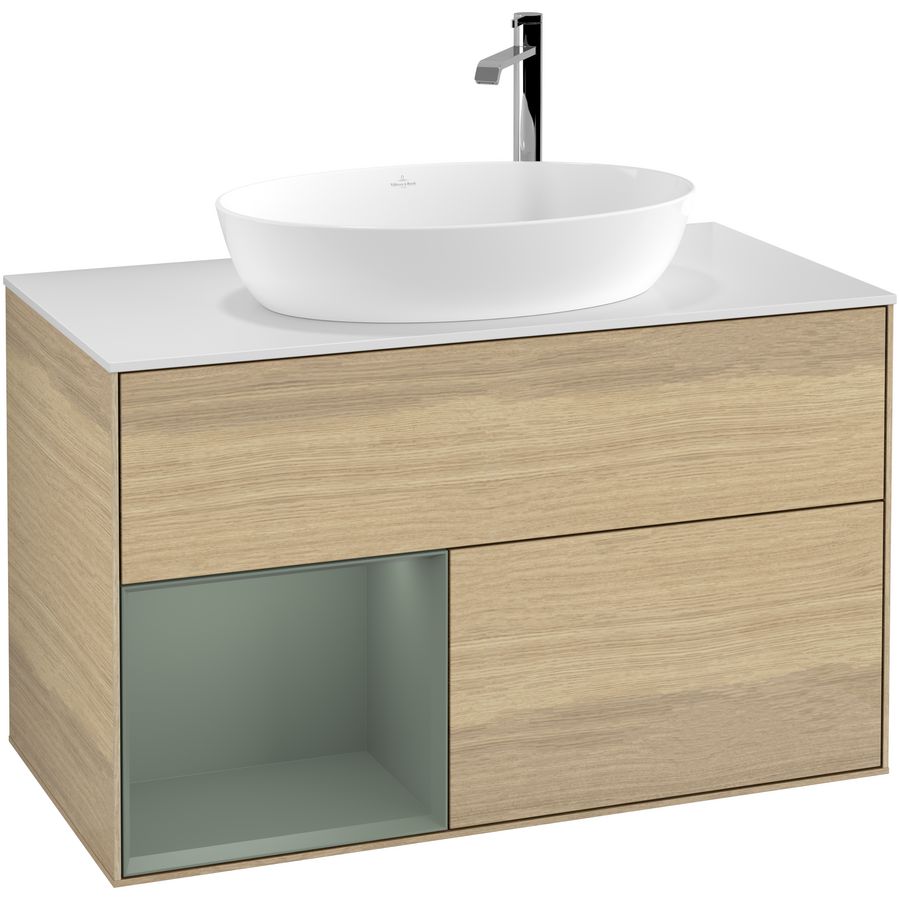 Wastafelonderkast Finion 1000x603x501mm Oak Veneer F891GMPC
