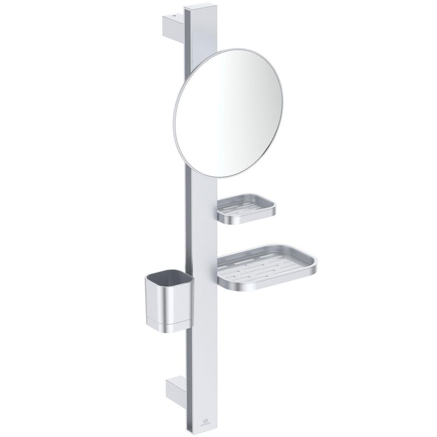 Accessoire bar Alu+ S700 met spiegel rond ø200mm Silver incl. bevestigingsmateriaal
