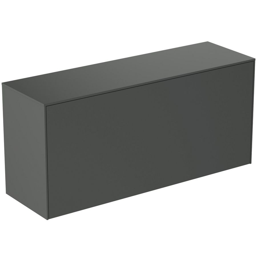 Conca wastafelmeubel 120x37x55cm 1 lade afdekblad zonder uitsnijding mat antraciet