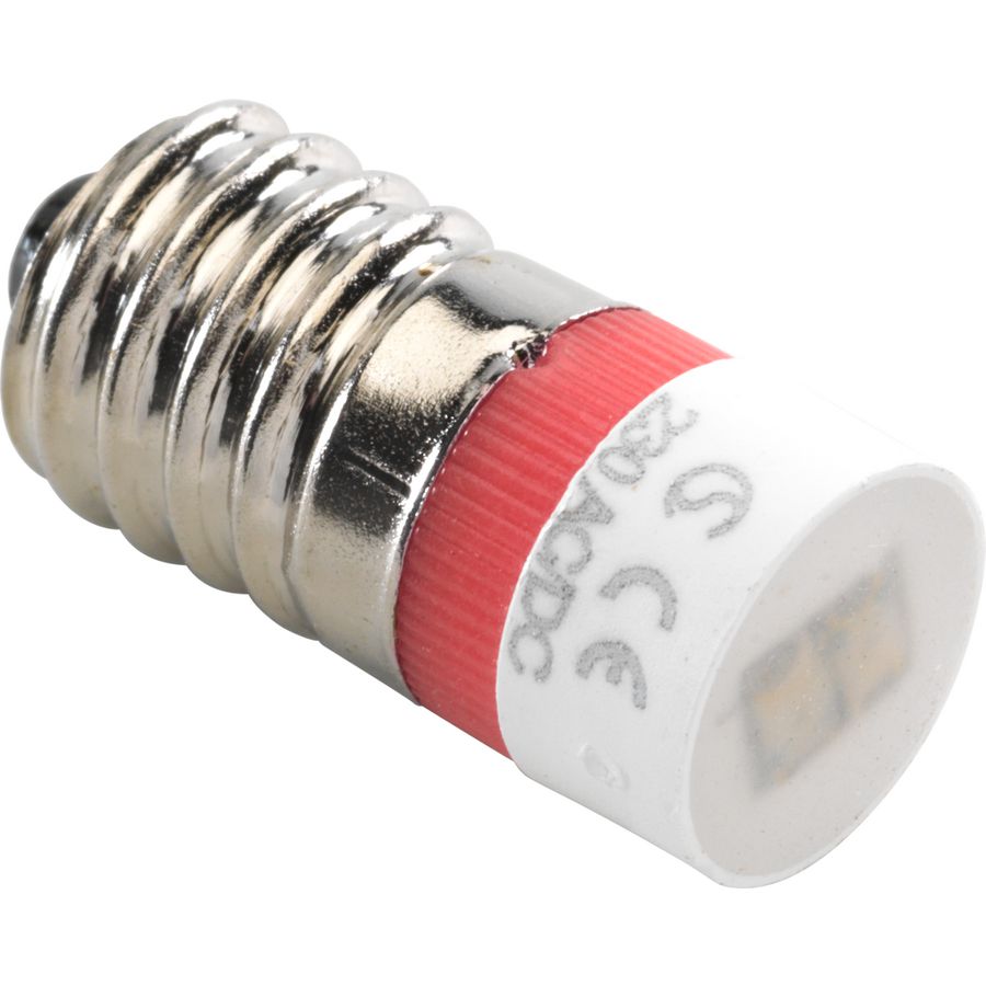 E10-lamp met rode led drukknoppen 6A/signaalapparaten